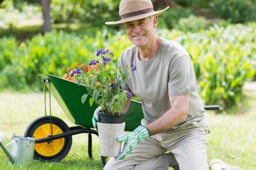 Garden waste removal service at work